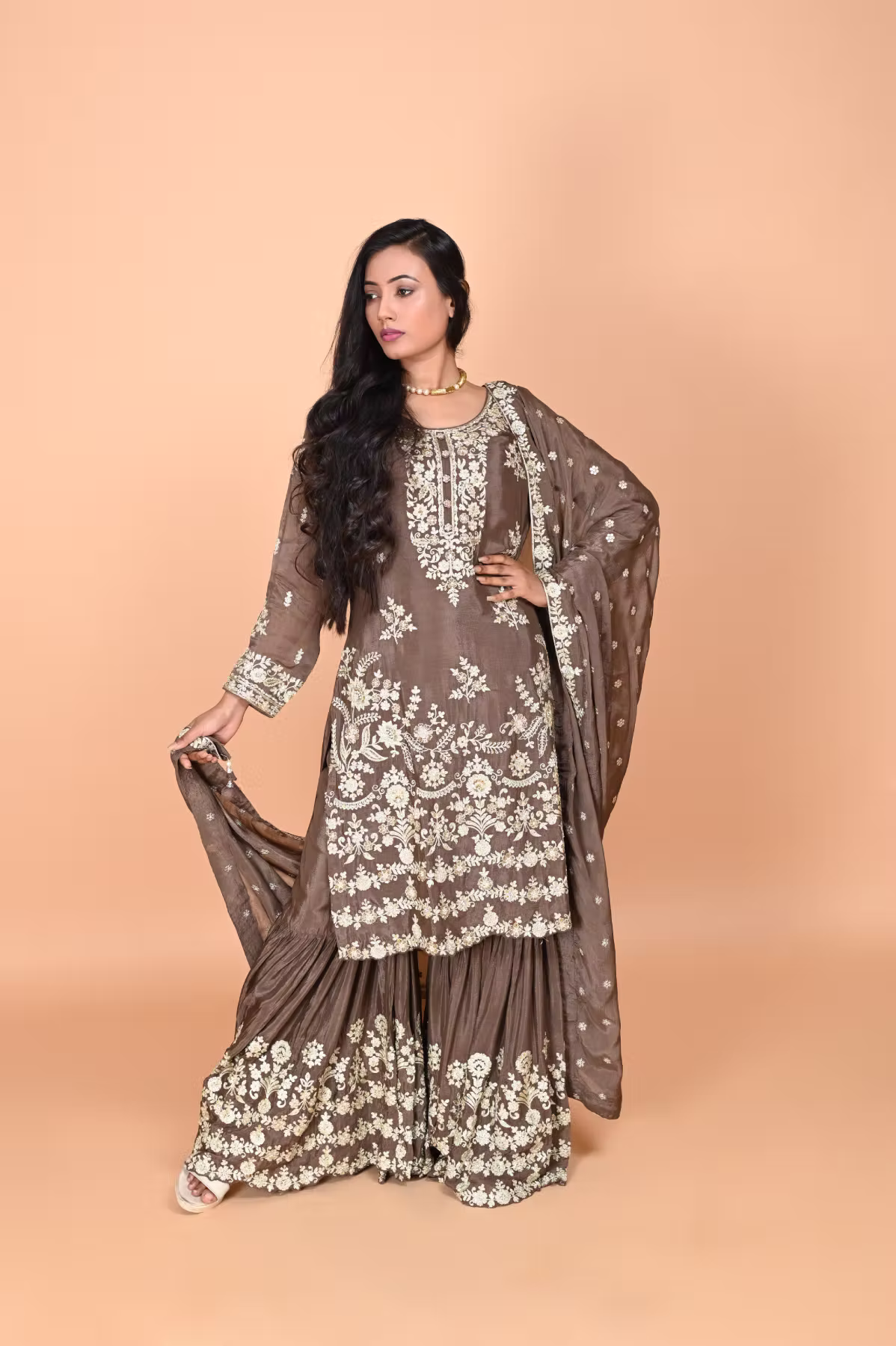 Mouse Straight Suit With Gharara