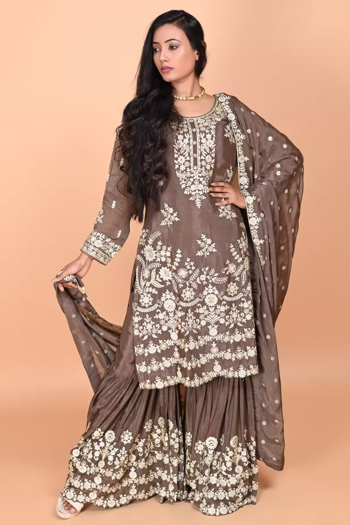 Straight Suit with Sharara