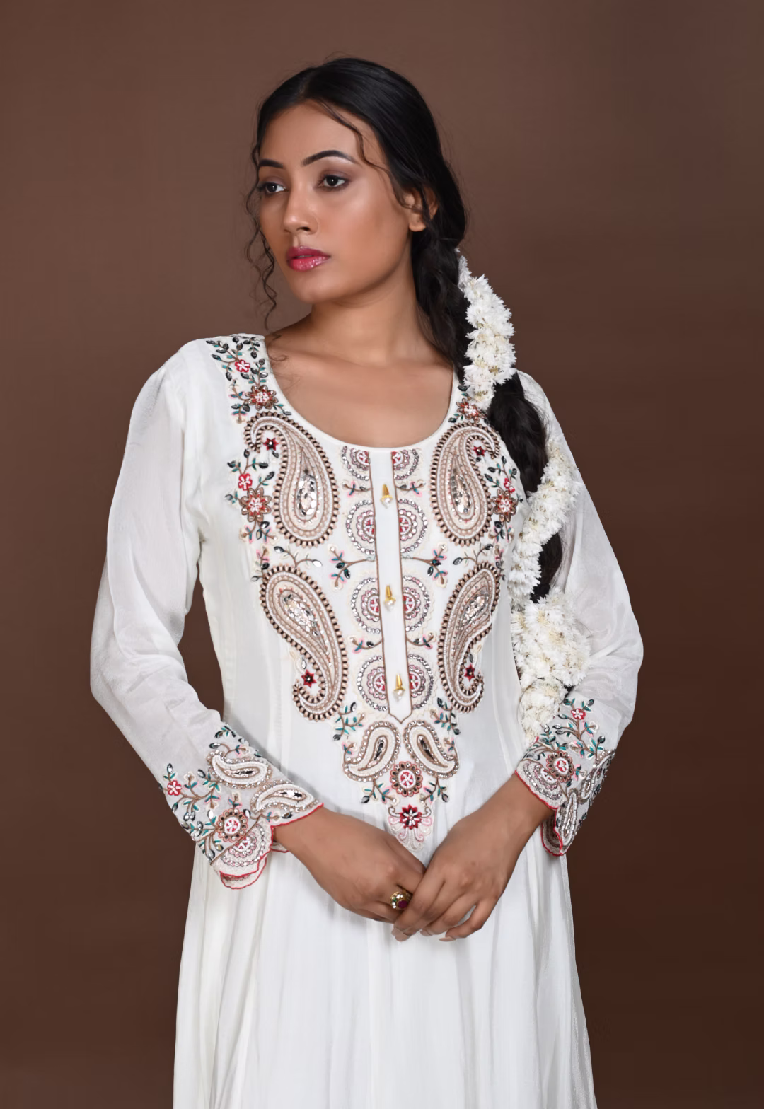 white Anarkoli