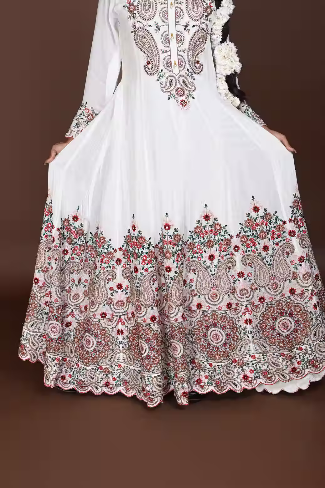 white Anarkoli