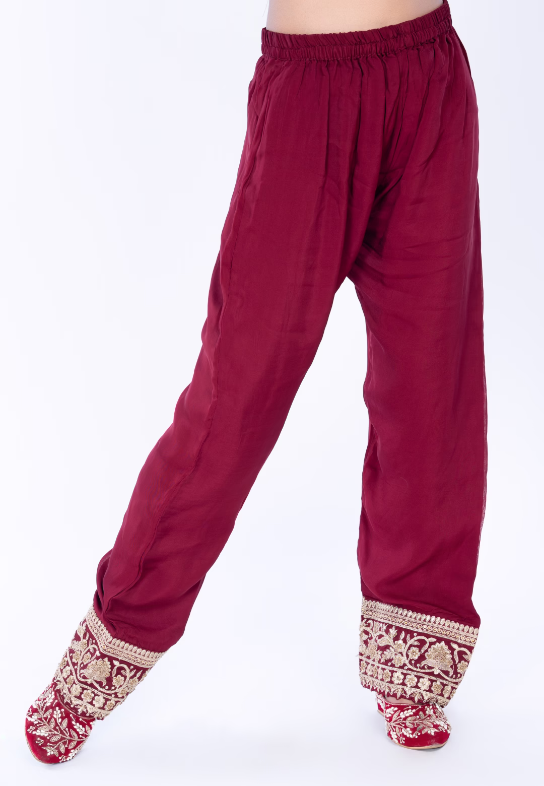 Maroon Long Straight Suit With Pant