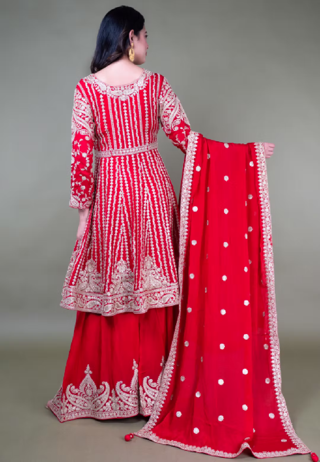 Red Paplom Suit With Sarara