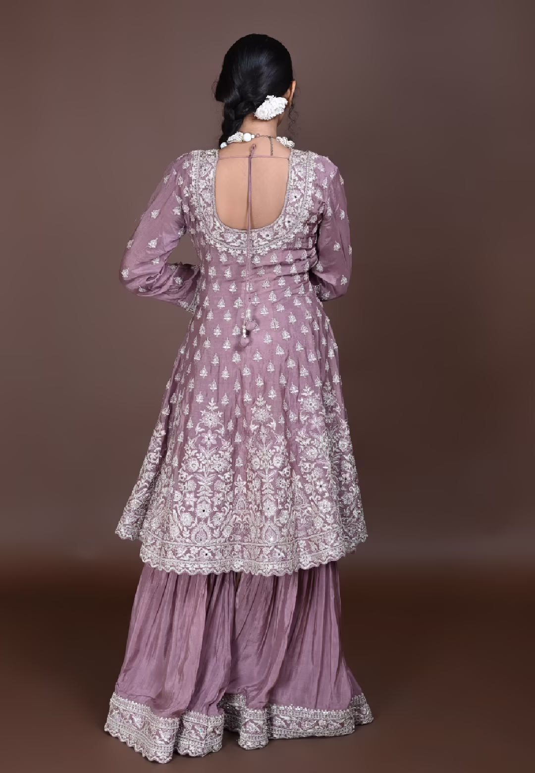 Mauve Paplom Suit With Gharara