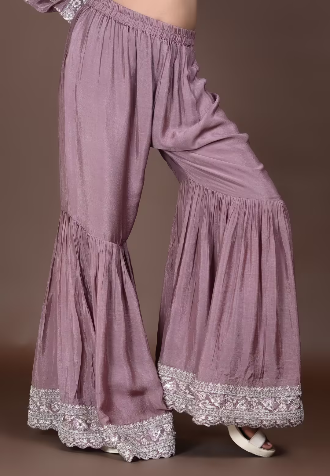 Mauve Paplom Suit With Gharara