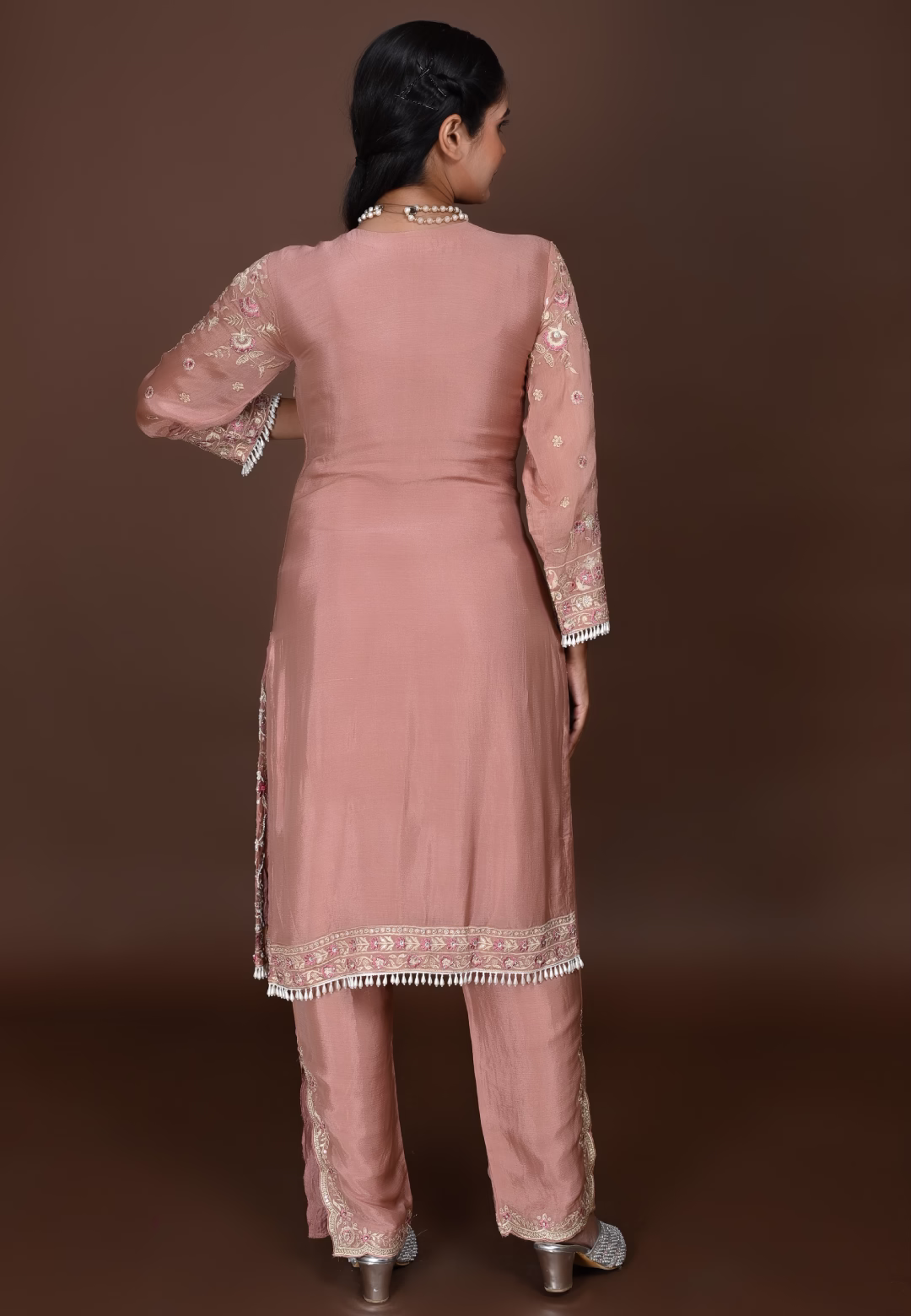 Copper Straight Suit+Middle cut With Pant