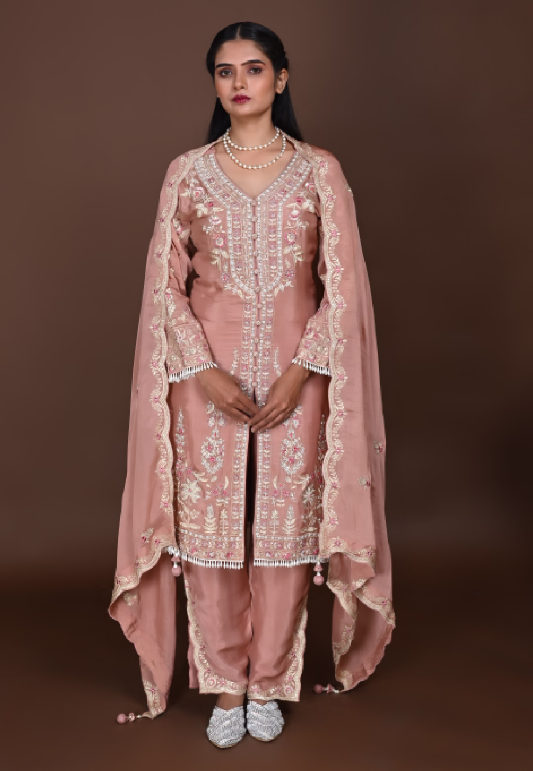 Copper Straight Suit+Middle cut With Pant