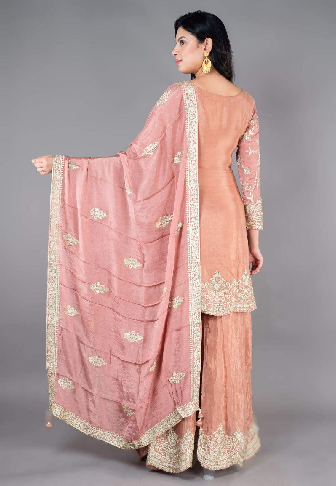 Copper Straight suit with Sharara