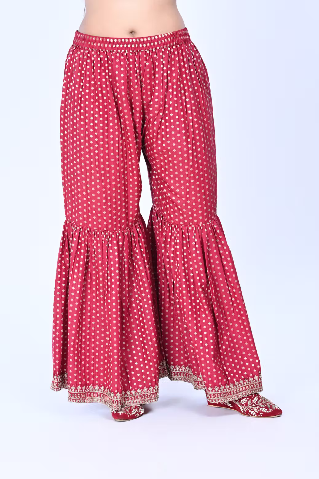 Maroon Straight suit with Gharara