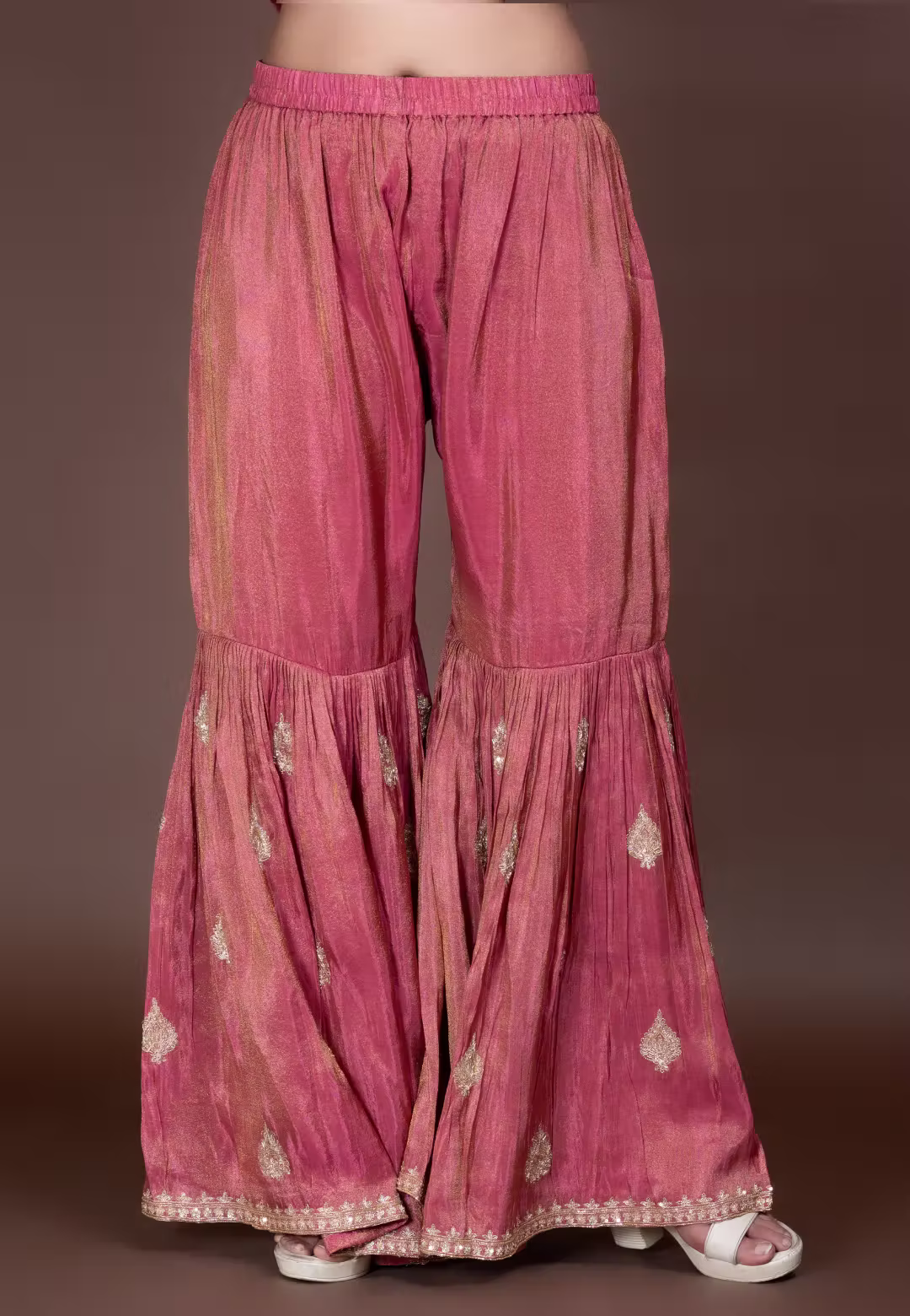 Rose Gold Straight Suit with Gharara
